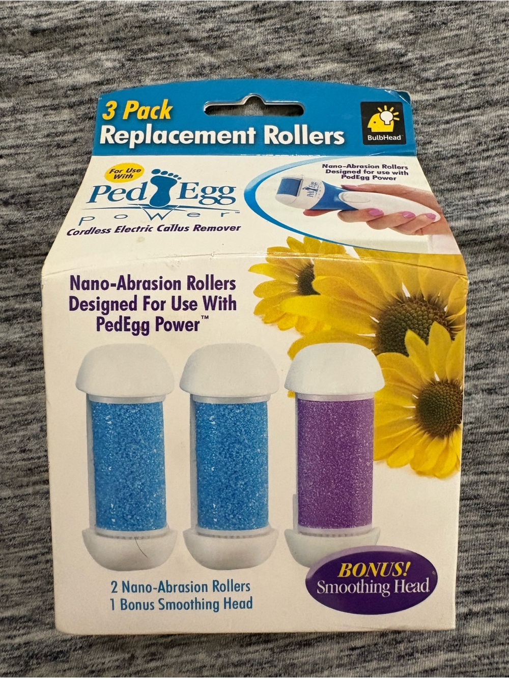 PedEgg Replacement Rollers - Blue & Purple Nano-Abrasion Set